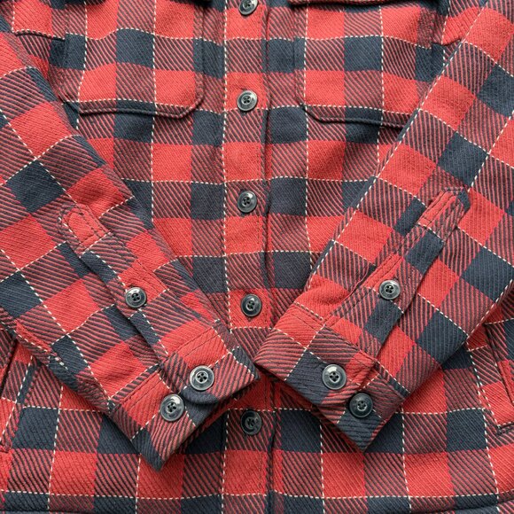 VINTAGE LL BEAN Signature Grunge Sherpa Lined Chamois Plaid Flannel Jacket Small - Picture 11 of 15